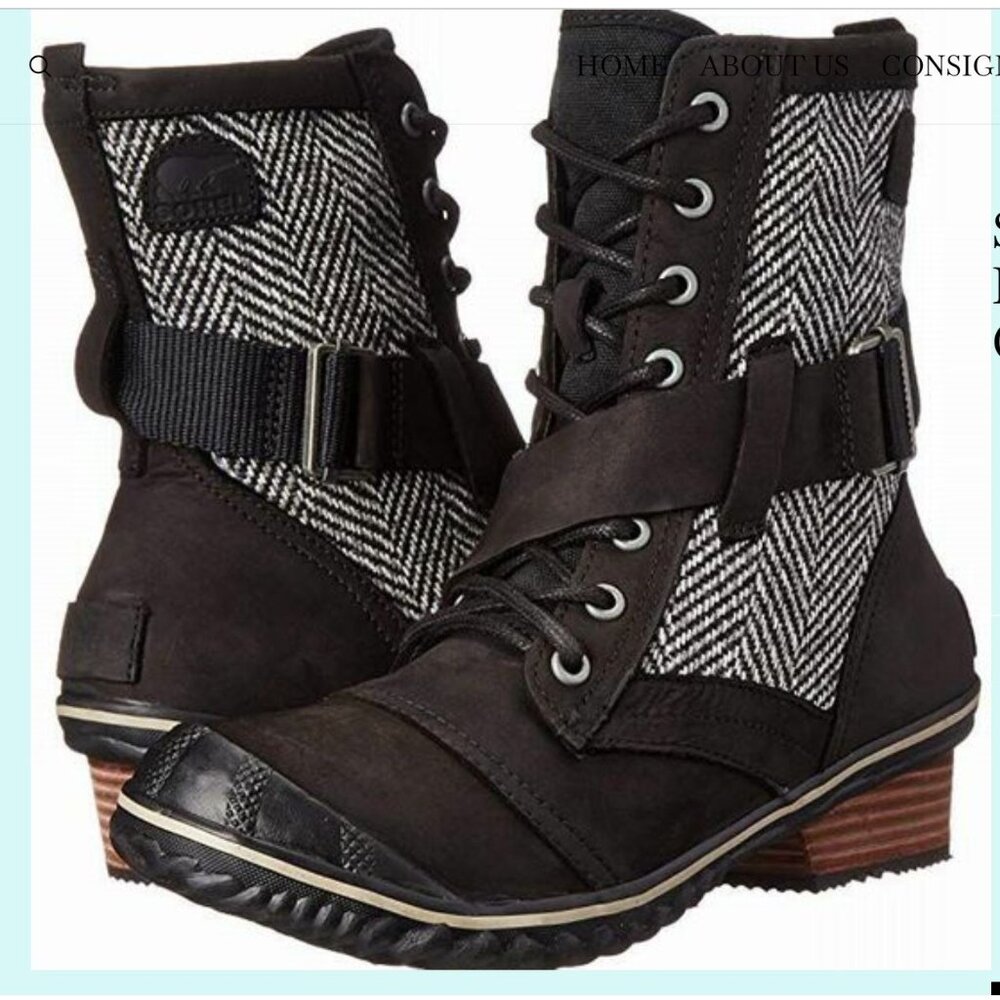 NWOB Sorel Womens Herringbone Slimboot Lace Boot Women's 10, No box - Picture 1 of 17